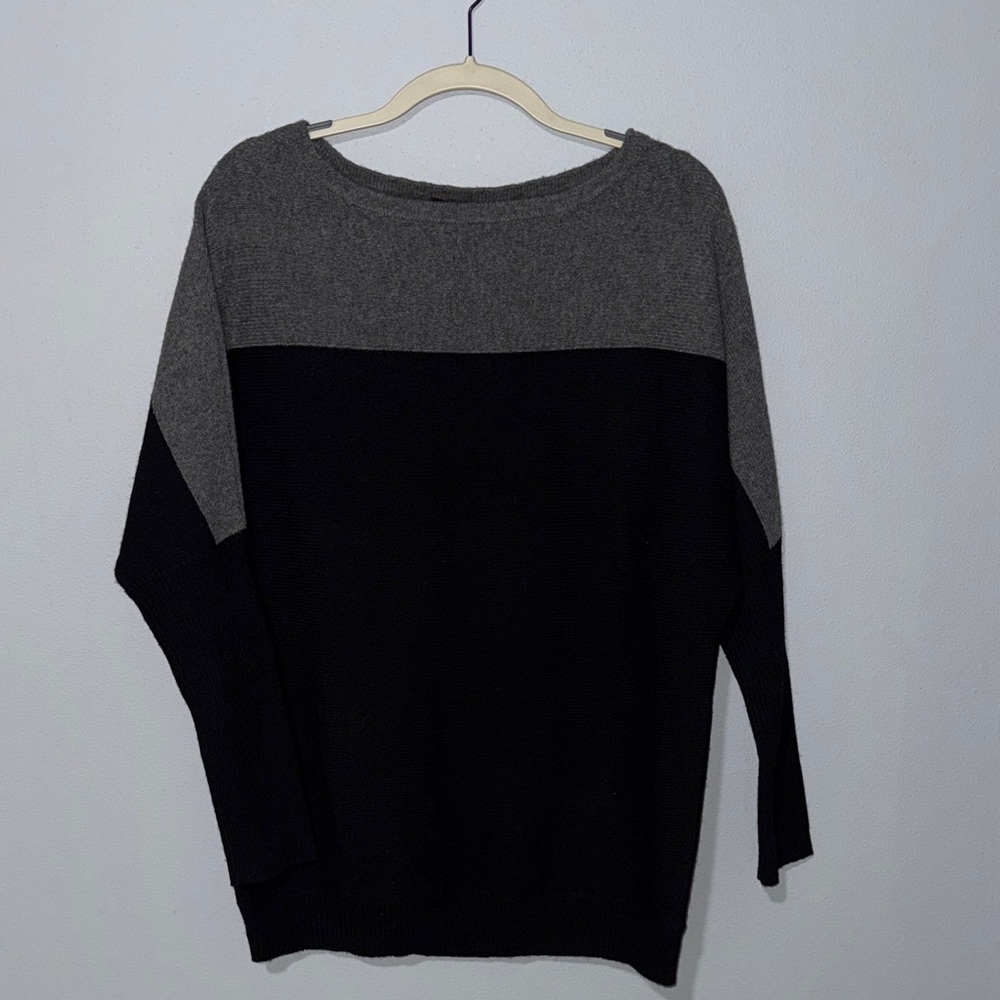 BCBGMaxAzria Two-Tone Black and Gray Sweater